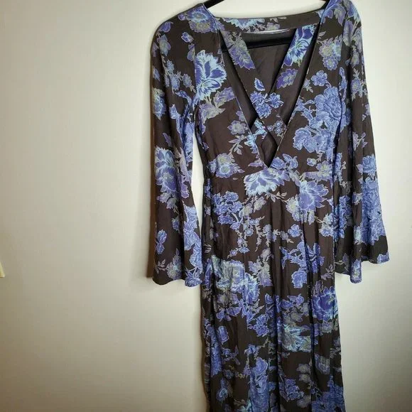 Free People Melrose Floral maxi  bell sleeve dress - Picture 3 of 7